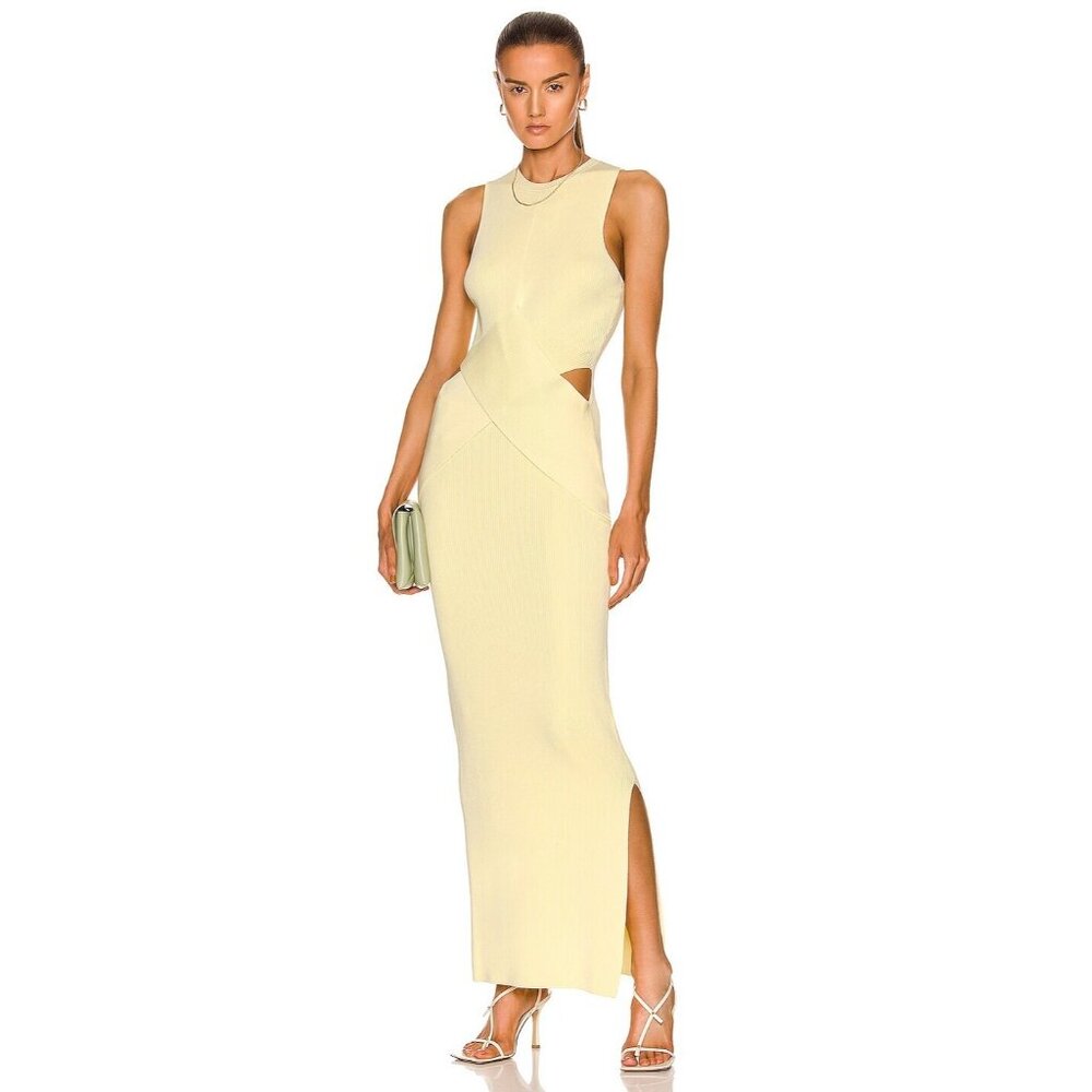 SIR. Kelvin Draped Dress in Lemon Butter Yellow